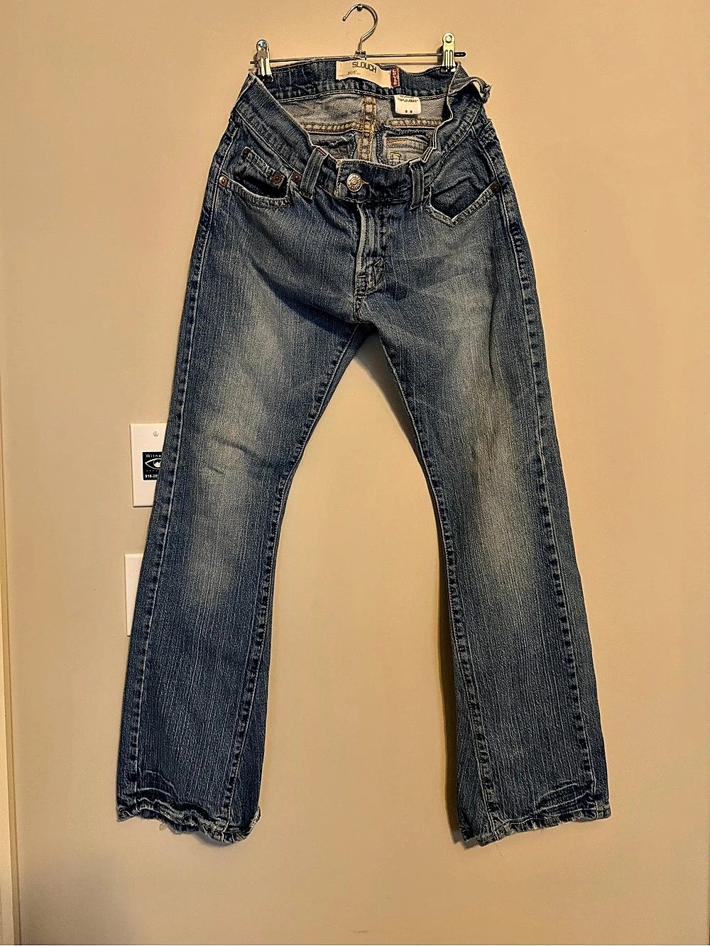 Levi's 504 Slouch Straight Jeans Bootcut Blue Waist 9
